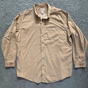 L.L.Bean Classic Fit Corduroy Shirt Men's XL Tall in Camel Color-Very Good Cond.